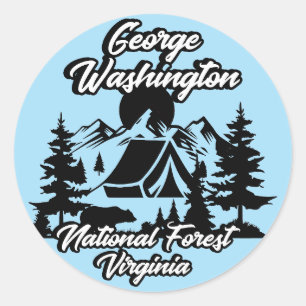Sticker Rond Vintage George Washington National Forest Virginie