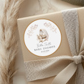 Sticker Rond Vintage Gold Cradle Baby Shower