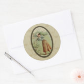 Sticker Rond Vintage Golfing Lady Art (Enveloppe)