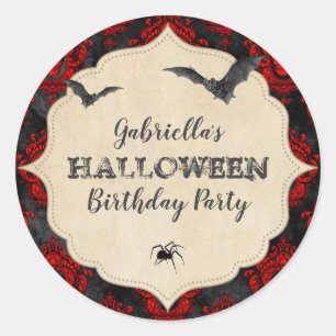 Sticker Rond Vintage gothique Halloween Spider Anniversaire