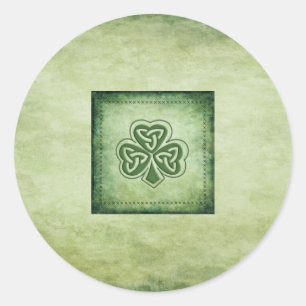 Sticker Rond Vintage grundge shamrock irlandais tendance