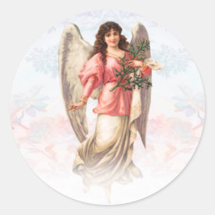 Sticker Rond Vintage Guardian Angel