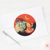 Sticker Rond Vintage Halloween Haunted House Ghost (Enveloppe)