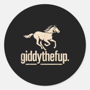 Sticker Rond Vintage Horse Racing Drôle Derby Horse T-shirt.png