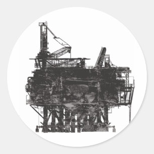 Sticker Rond Vintage Huile