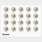Sticker Rond Vintage Hydrangea Bouquet Pattern (Feuille)