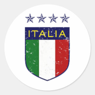 Sticker Rond Vintage Italia Football Double-face