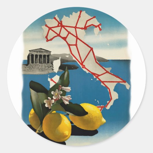 Sticker Rond Vintage Italie (Devant)