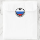Sticker Rond Vintage J'aime la Russie (Sac)
