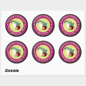 Sticker Rond Vintage Jelly de grenade maison Modèle (Feuille)