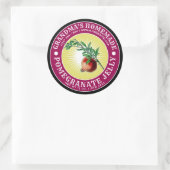 Sticker Rond Vintage Jelly de grenade maison Modèle (Sac)