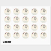 Sticker Rond Vintage Joyeux voeux d'anniversaire (Feuille)