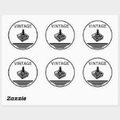 Sticker Rond VINTAGE Joystick (Feuille)