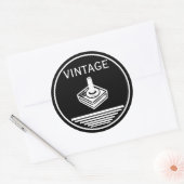 Sticker Rond VINTAGE Joystick (Enveloppe)