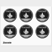 Sticker Rond VINTAGE Joystick (Feuille)