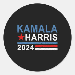 Sticker Rond Vintage Kamala Harris 2024 pour l'élection préside