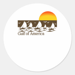 Sticker Rond Vintage les années 70 Style Golfe D'Amérique 1