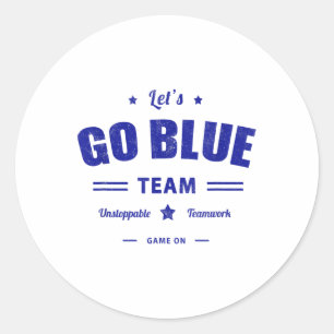 Sticker Rond Vintage Lets Go Blue Competition Jeu de guerre Tea
