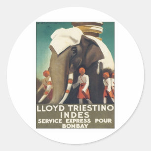 Sticker Rond Vintage Lloyd Triestino Inde