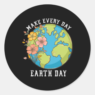 Sticker Rond Vintage Make Jour des terres quotidien