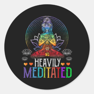 Sticker Rond Vintage Médité Intensément - Méditation Drôle Et Y
