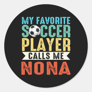 Sticker Rond Vintage Mon Joueur De Football Favori M'appelle No