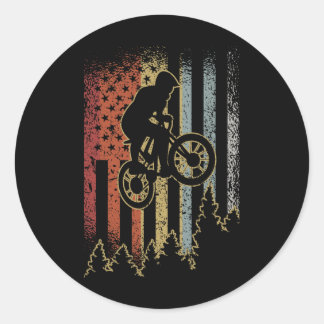 Sticker Rond Vintage Mountain Bike Retro Biking