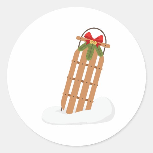 Sticker Rond Vintage neige (Devant)