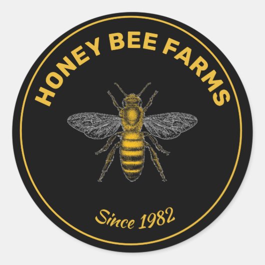 Sticker Rond Vintage nid d'abeille (Devant)