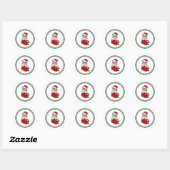 Sticker Rond Vintage Noël Meowy Chat (Feuille)
