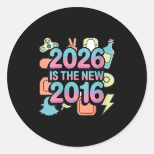 Sticker Rond Vintage Nostalgie Féminin 2016 V