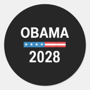 Sticker Rond Vintage Obama 2028 Un drôle d'élection politique p