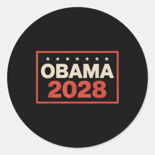 Sticker Rond Vintage Obama 2028 Un drôle d'élection politique p