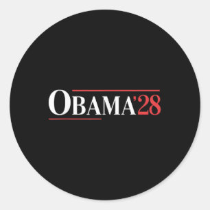 Sticker Rond Vintage Obama 2028 Un drôle d'élection politique p