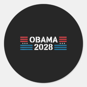 Sticker Rond Vintage Obama 2028 Un drôle d'élection politique p
