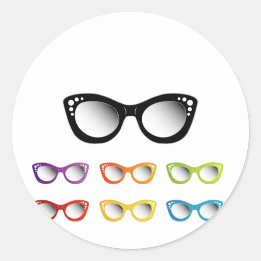 Sticker Rond Vintage oeil de chat pour dames (Devant)