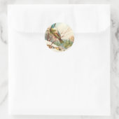 Sticker Rond Vintage oiseau bleu hiver (Sac)