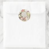 Sticker Rond Vintage oiseaux découpage botanique merci  (Sac)