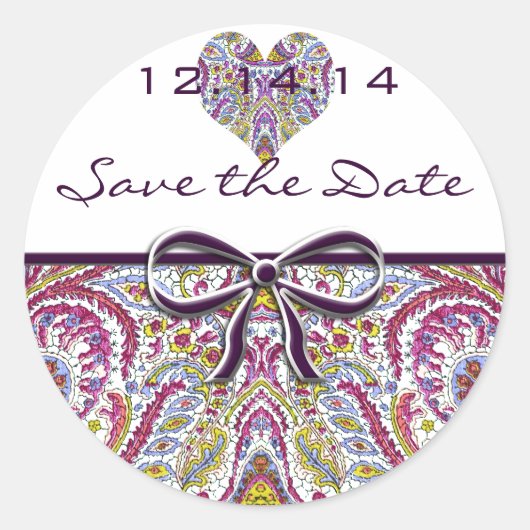 Sticker Rond Vintage Paisley (Devant)