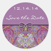 Sticker Rond Vintage Paisley (Devant)