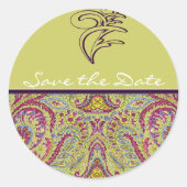 Sticker Rond Vintage Paisley (Devant)