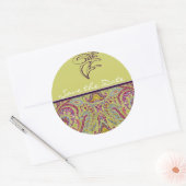 Sticker Rond Vintage Paisley (Enveloppe)