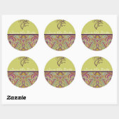 Sticker Rond Vintage Paisley (Feuille)
