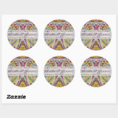 Sticker Rond Vintage Paisley (Feuille)