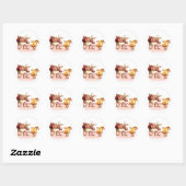 Sticker Rond Vintage Pâques (Feuille)