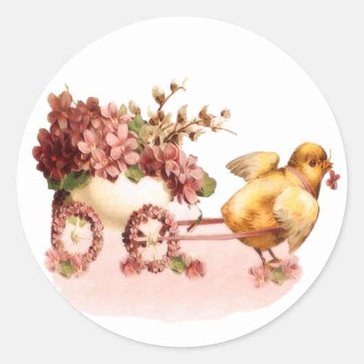 Sticker Rond Vintage Pâques (Devant)