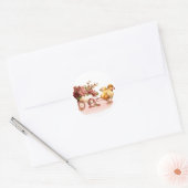 Sticker Rond Vintage Pâques (Enveloppe)