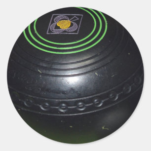 Sticker Rond Vintage pelouse noire