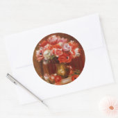 Sticker Rond Vintage Pierre-Auguste Renoir Anemones (Enveloppe)