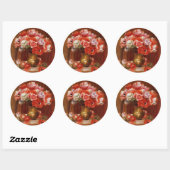 Sticker Rond Vintage Pierre-Auguste Renoir Anemones (Feuille)